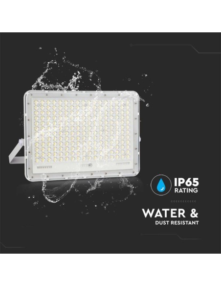 Foco LED de 30W con panel solar y mando a distancia, batería reemplazable, cable de 3m, blanco - V-TAC VT-240W