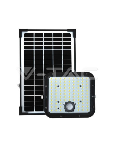 30W LED-Strahler mit Solarpanel und Fernbedienung, mit Bewegungs- und Dämmerungssensor, schwarz - V-TAC VT-432-B