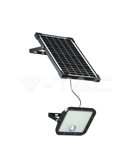 30W LED spotlight with solar panel and remote control, with motion and twilight sensor, black - V-TAC VT-432-B