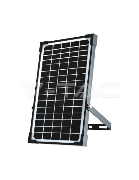 Faro LED 30W con pannello solare e telecomando, con sensore di movimento e crepuscolare, nero - V-TAC VT-432-B