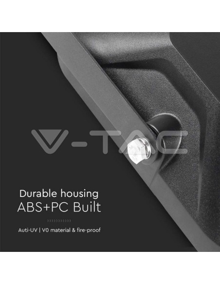 Projecteur LED 30W avec panneau solaire et télécommande, détecteur de mouvement et de crépuscularité, noir - V-TAC VT-432-B