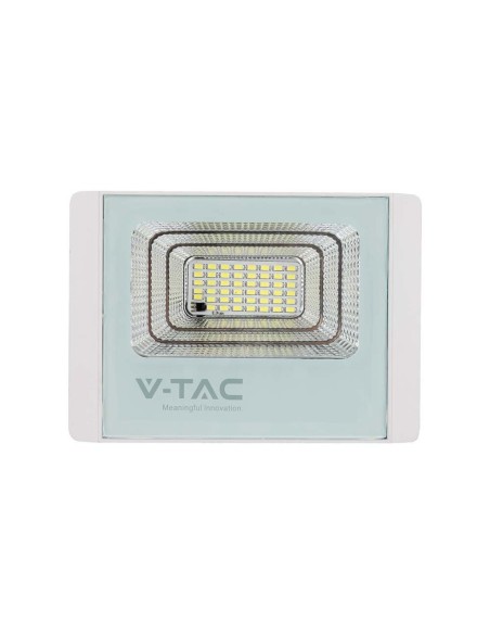 Faro LED 35W con pannello solare e telecomando, bianco - V-TAC VT-100W-W