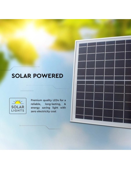 35W LED spotlight with solar panel and remote control, white - V-TAC VT-100W-W