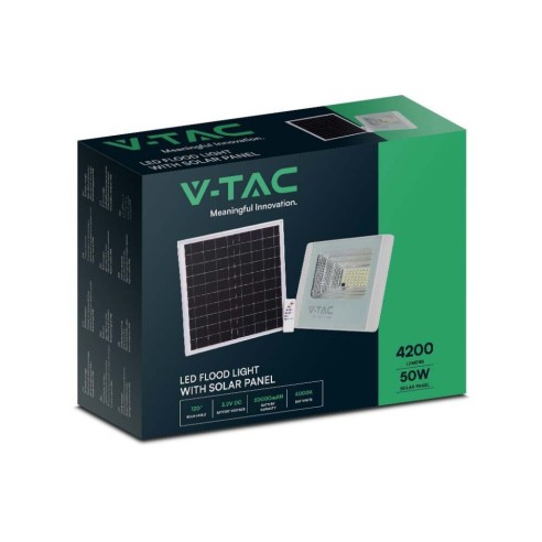 Faro LED 50W con pannello solare e...