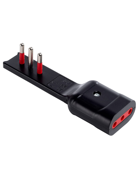Adaptateur fiche/prise ultraplat 10A, noir, série Emilia Flat - Rosi RS7710N