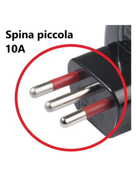 Drievoudige adapter van 10A stekker naar 2 x 10A/16A stopcontact en 1 x 16A schuko stopcontact, zwart- Rosi RS78046T
