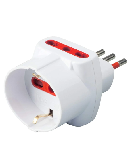 Triple adaptateur de la fiche 10A à 2 prises 10A/16A et 1 prise 16A, blanc, série Emilia Prime - Rosi RS78045T