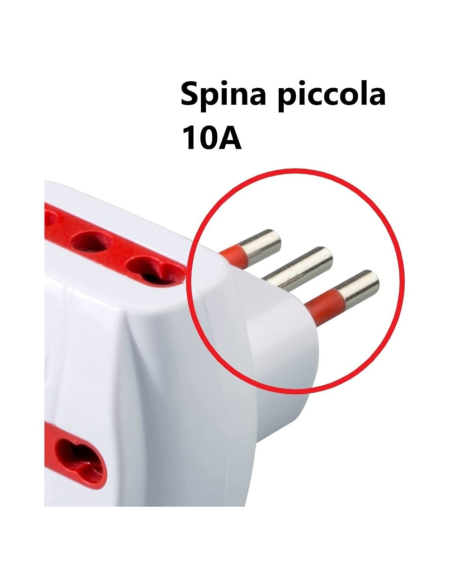 Drievoudige adapter van 10A stekker naar 2 x 10A/16A stopcontact en 1 x 16A schuko stopcontact, wit - Rosi RS78045T
