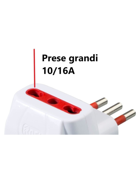 Triple adaptateur de la fiche 10A à 2 prises 10A/16A et 1 prise 16A, blanc, série Emilia Prime - Rosi RS78045T