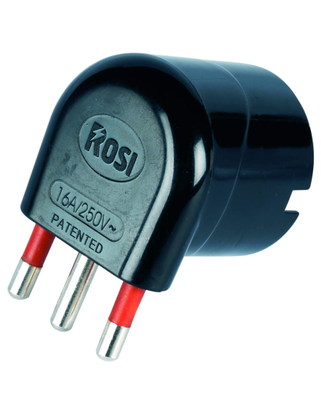 Adaptateur 90° de la fiche 16A à la prise 16A schuko, noir, série Unika - Rosi RS78030