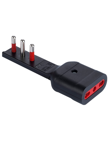 Adaptateur ultra-plat de la fiche 16A à la prise 10A/16A, noir, série Emilia Flat - Rosi RS7711N