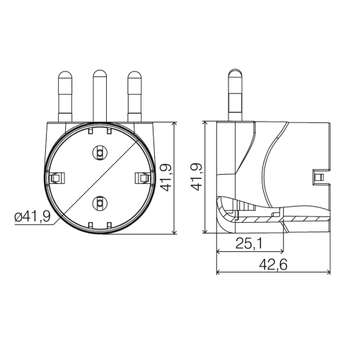 90° Adapter von 16A Stecker auf 16A...