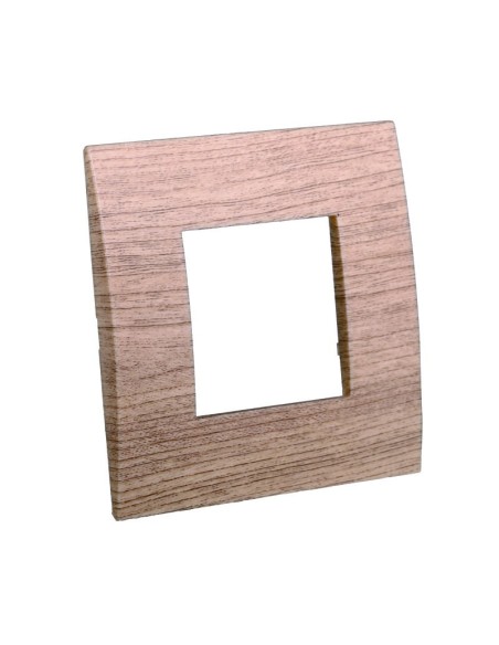 Placa serie Venus, 2 módulos, plástico, madera clara, compatible con la serie Vimar Arkè - Ettroit VA83204