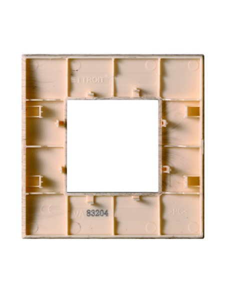 Placa serie Venus, 2 módulos, plástico, madera clara, compatible con la serie Vimar Arkè - Ettroit VA83204