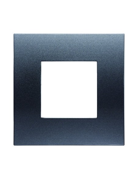 Venus series plate, 2 modules, plastic, dark steel, compatible with Vimar Arkè series - Ettroit VA83207