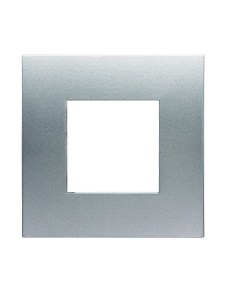 Venusserie plaat, 2 modules, kunststof, titanium, compatibel met Vimar Arkè serie - Ettroit VA83208