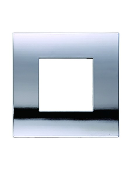 Placa serie Venus, 2 módulos, plástico, cromada, compatible con la serie Vimar Arkè - Ettroit VA83213