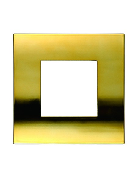 Placa serie Venus, 2 módulos, plástico, oro pulido, compatible con la serie Vimar Arkè - Ettroit VA83212