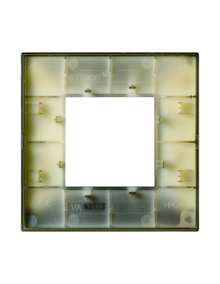 Placa serie Venus, 2 módulos, plástico, oro pulido, compatible con la serie Vimar Arkè - Ettroit VA83212