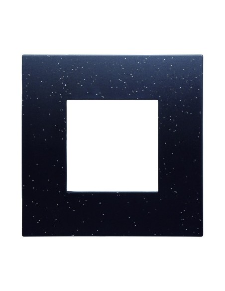 Plaque série Venus, 2 modules, plastique, noir brillant, compatible avec la série Vimar Arkè - Ettroit VA83224