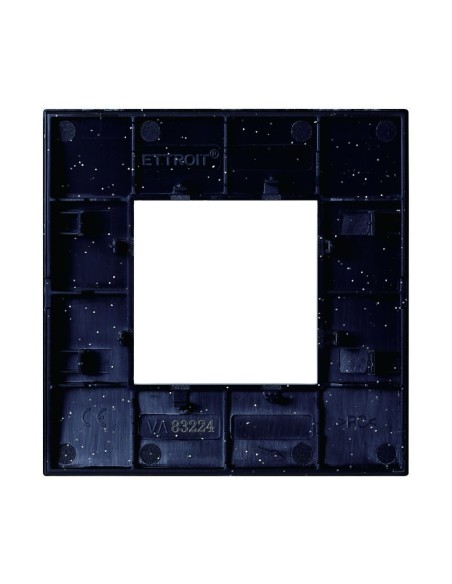 Plaque série Venus, 2 modules, plastique, noir brillant, compatible avec la série Vimar Arkè - Ettroit VA83224