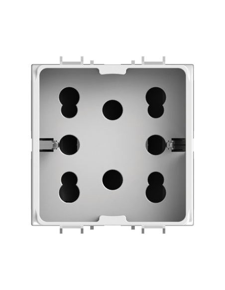 Módulo de toma multiestándar, 10A, 16A y schuko, serie P, blanco, compatible con la serie Gewiss Chorus - 4Box Side 4B.G10.H21