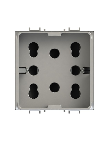 Módulo de toma multiestándar, 10A, 16A y schuko, serie P, titanio, compatible con serie Gewiss Chorus - 4Box Side 4B.G14.H21