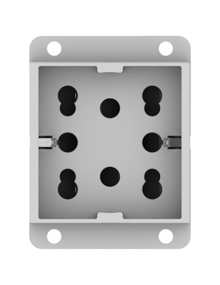 Módulo de toma multiestándar, 10A, 16A y schuko, serie P, blanco, para montaje en panel - 4Box Side 4B.SP.BN