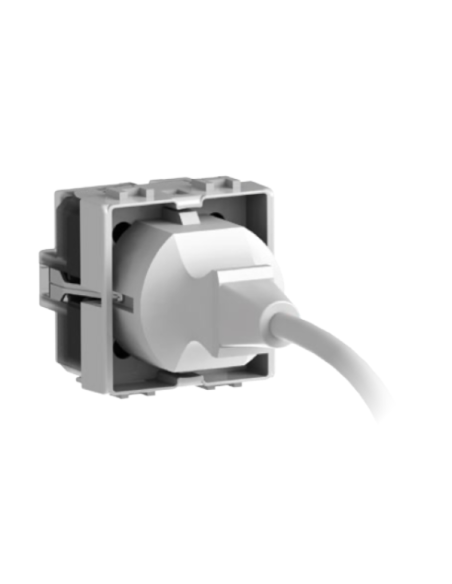 Módulo de toma multiestándar, 10A, 16A y schuko, serie P, blanco, para montaje en panel - 4Box Side 4B.SP.BN