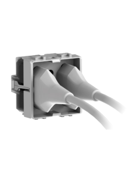 Módulo de toma multiestándar, 10A, 16A y schuko, serie P, blanco, para montaje en panel - 4Box Side 4B.SP.BN