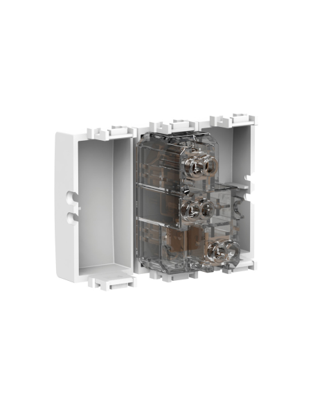 Módulo de toma de 2 vías y tapas de 2 orificios, serie P, tech, 16A, compatible BTicino Living Light - 4Box Bitappo 4B.NT.BT