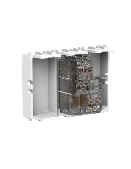 Módulo de toma de 2 vías y tapas de 2 orificios, serie P, blanco, 16A, compatible con Vimar Plana - 4Box Bitappo 4B.V14.BT