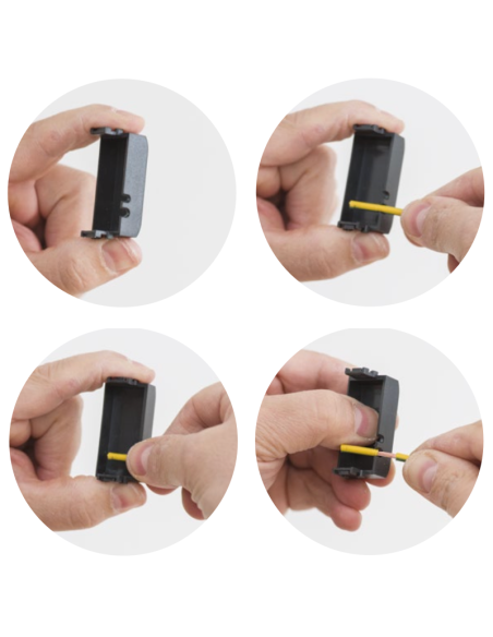 Módulo de toma de 2 vías y tapas de 2 orificios, serie P, blanco, 16A, compatible con Vimar Plana - 4Box Bitappo 4B.V14.BT
