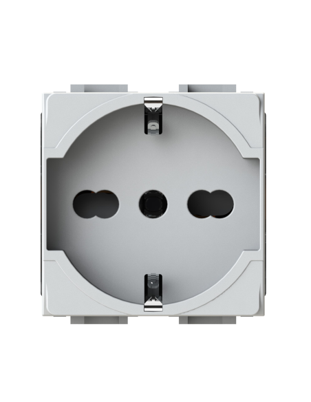 Módulo de toma Schuko, serie P, blanco, 16A, compatible con la serie BTicino Living Light - 4Box P40 4B.N.P40