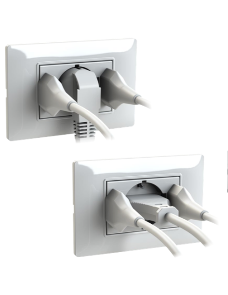 Modulo presa schuko e 2 prese 10A, serie P, bianco, 16A, compatibile con serie Vimar Plana - 4Box P503 4BP503.V14