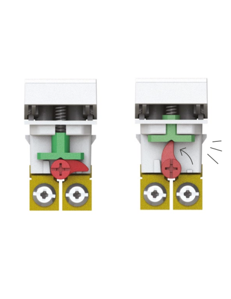 Módulo 4 en 1, interruptor, inversor y pulsador, serie C, gris, 16A, compatible con Vimar Arkè - 4Box Uniko 4B.V19.CU