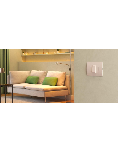 Módulo 4 en 1, interruptor, inversor y pulsador, serie C, gris, 16A, compatible con Vimar Arkè - 4Box Uniko 4B.V19.CU