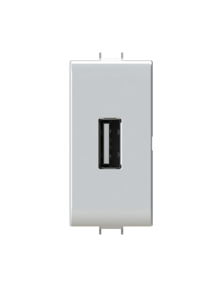 Módulo de toma USB 2.0 tipo A, 5Vdc 2,1A, serie U, blanco, compatible con la serie Gewiss Chorus - 4Box USB 2.1 4B.G10.USB