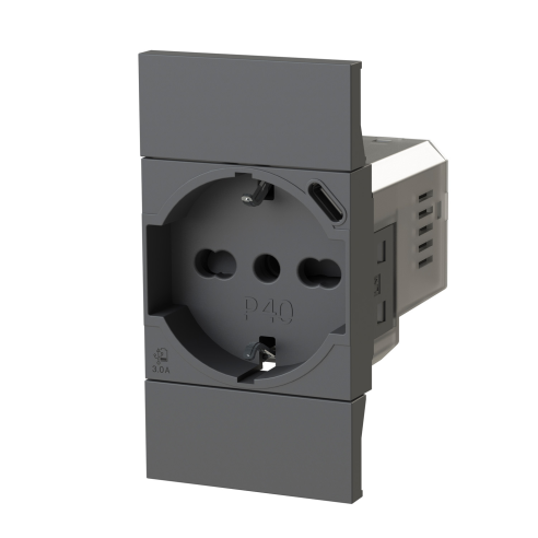 Modulo presa schuko con presa USB 3.1...