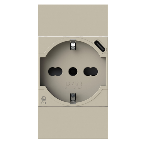 Módulo de toma Schuko con USB 3.1...