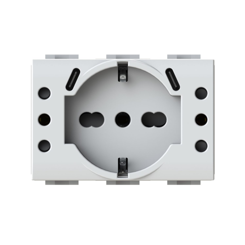 Módulo de enchufe Schuko, 2 x 10A y 2...