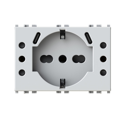 Módulo de toma Schuko, 2 x 10A y 2 x...