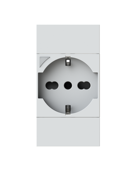 Módulo de toma WiFi inteligente Schuko con contador de energía, blanco, compatible BTicino Living Now - 4Box P40S 4BP40S.KW