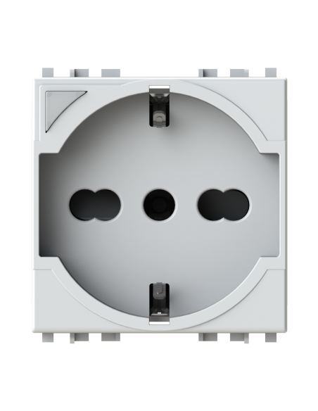 Módulo de toma schuko WiFi inteligente con contador de energía, serie S,blanco, compatible Vimar Arkè - 4Box P40S 4BP40S.V19B