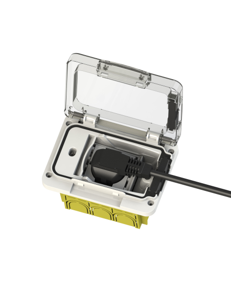 Carcasa de exterior IP55/IP66, 3 módulos, antracita, serie E, con toma schuko - 4Box Wide 4B.W.03.015