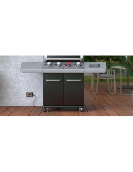 Carcasa de exterior IP55/IP66, 3 módulos, antracita, serie E, con toma schuko - 4Box Wide 4B.W.03.015