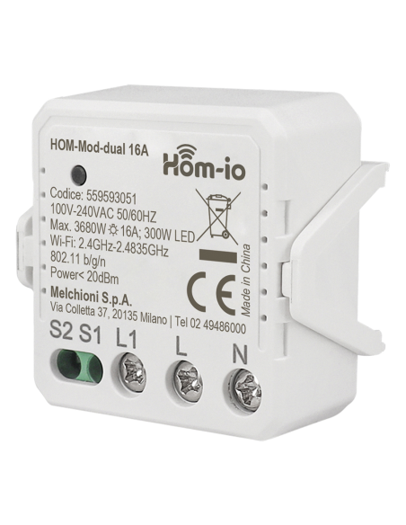WiFI smart relay module, 1 channel, 16A - Hom-io