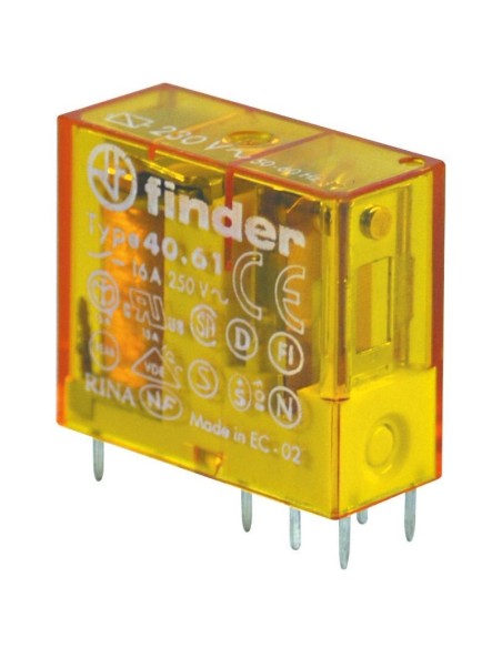 Relè di potenza, 230 Vac, SPDT, 16 A,  foro passante (THT), serie 40 - Finder 40.61.8.240.0000