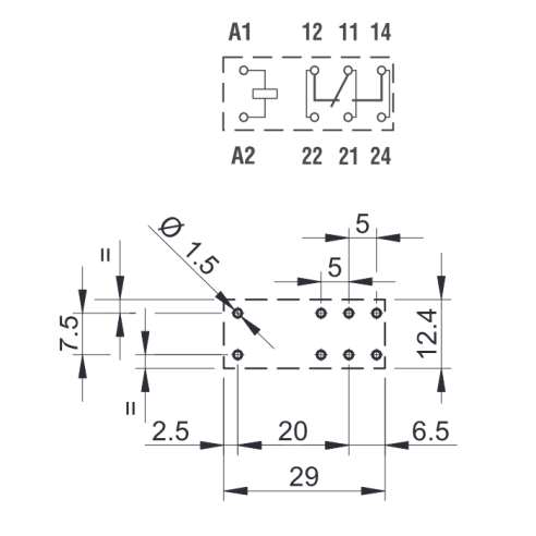 Power relay, 230 Vac, SPDT, 16 A,...