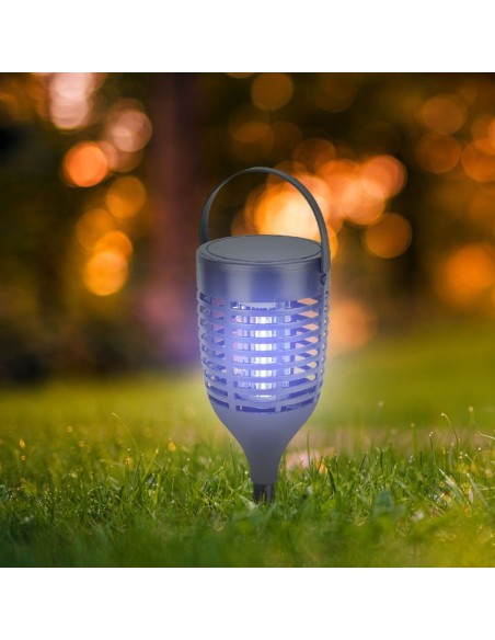 Elektrische klamboe met zonnepaneel, 2W, USB opladen type C, zwart - V-TAC VT-3215 23459